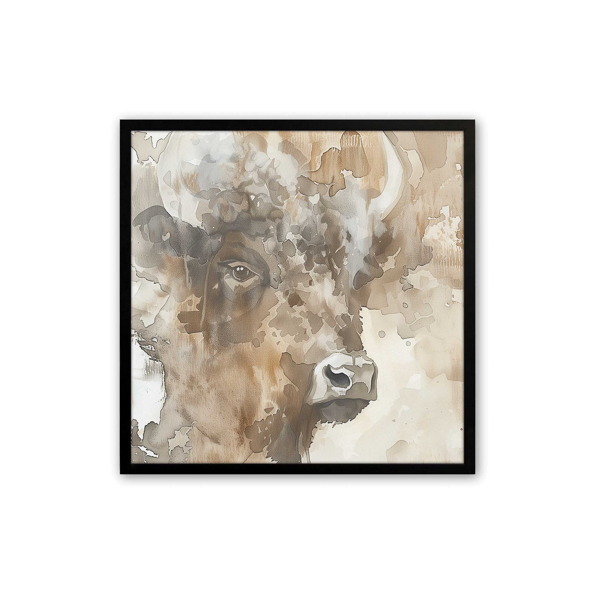 Abstract Buffalo Portrait II Print - Modern Wall Art for Home & Office Decor - Perfect for Living Room, Bedroom, or Office Spaces