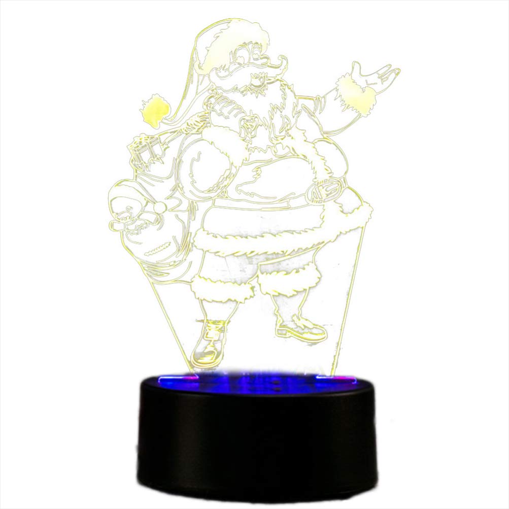 3D LED Illusion Lamp - USB Powered Touch Desk Light with Color Changing, Santa Claus Ornament Night Light for Home Office Decor | Perfect for Bedroom, Study Room, and Gift Giving