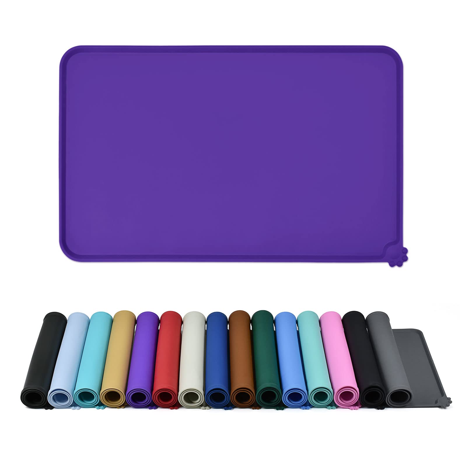 Non-Slip Silicone Pet Bowl Mat for Dogs & Cats - Waterproof Food & Water Dish Pad - Perfect for Messy Eaters & Spill Prevention in Kitchen or Feeding Area
