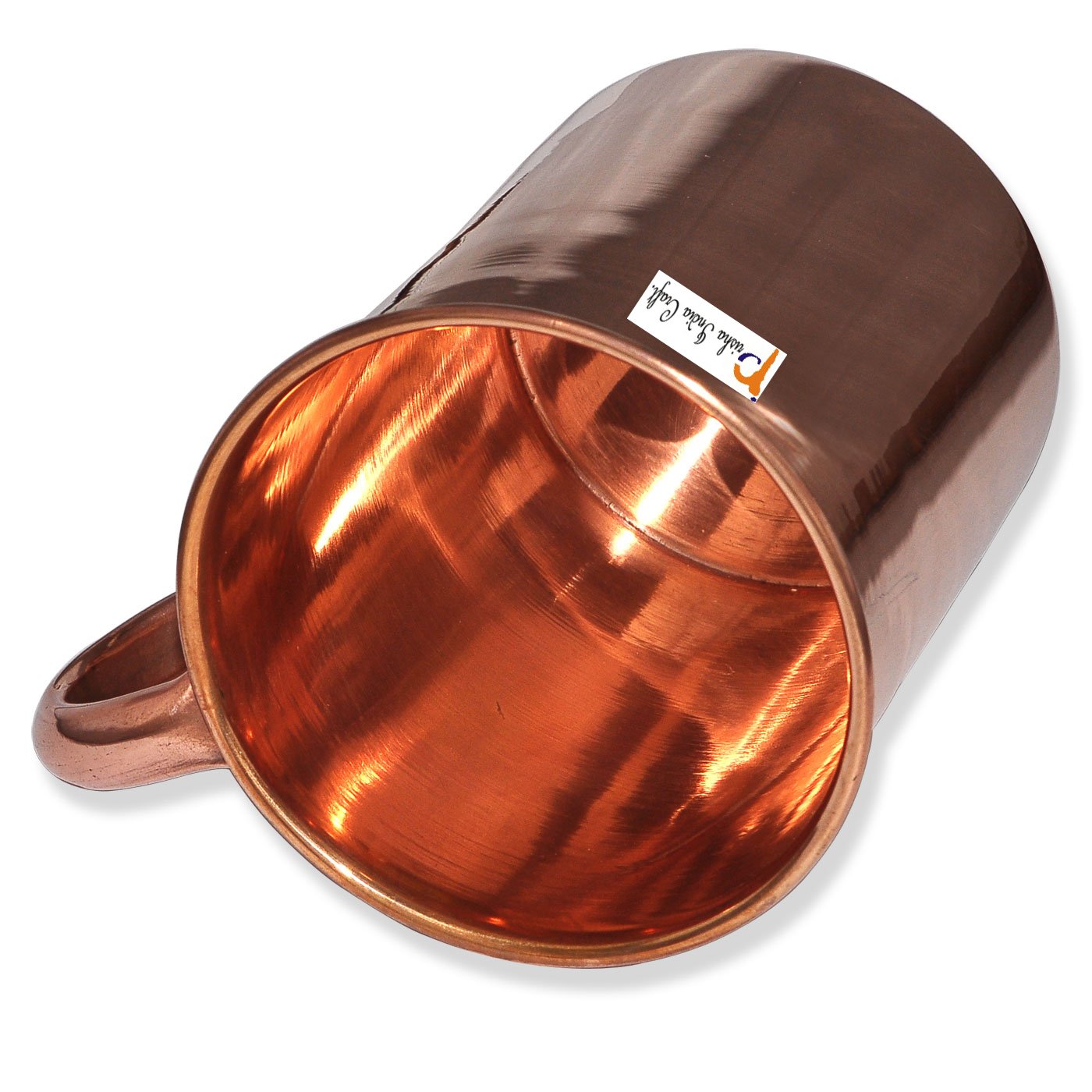 Prisha India 6-Piece Copper Mule Mug Set with Straws - 450ml (15oz) Moscow Mule Cups for Cocktails, Iced Coffee & Cold Drinks - Perfect for Parties, Bars & Home Entertaining