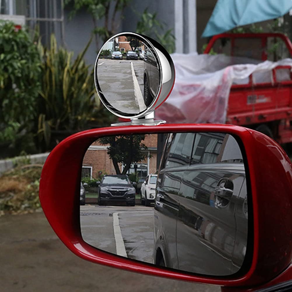 360° Adjustable Wide Angle Blind Spot Mirror for Cars & Trucks - Universal Fit Side Rearview Mirror, 65mm White - Enhance Safety for Parking, Lane Changes & Reversing
