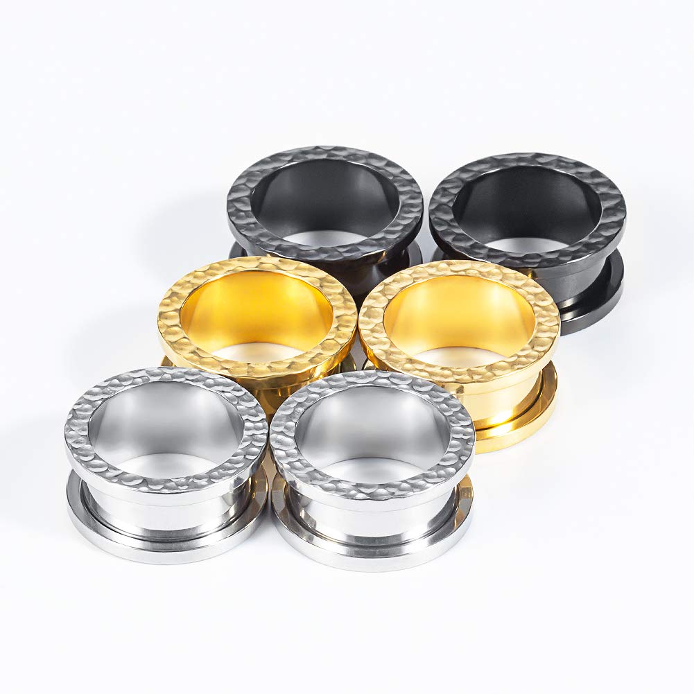 TBOSEN 1 Pair Stainless Steel Ear Gauges & Tunnels - 2G to 1 Inch (6mm-25mm) - Ear Stretchers, Plugs, Expanders for Pierced Ears - Perfect for Body Jewelry, Punk Style & Self-Expression