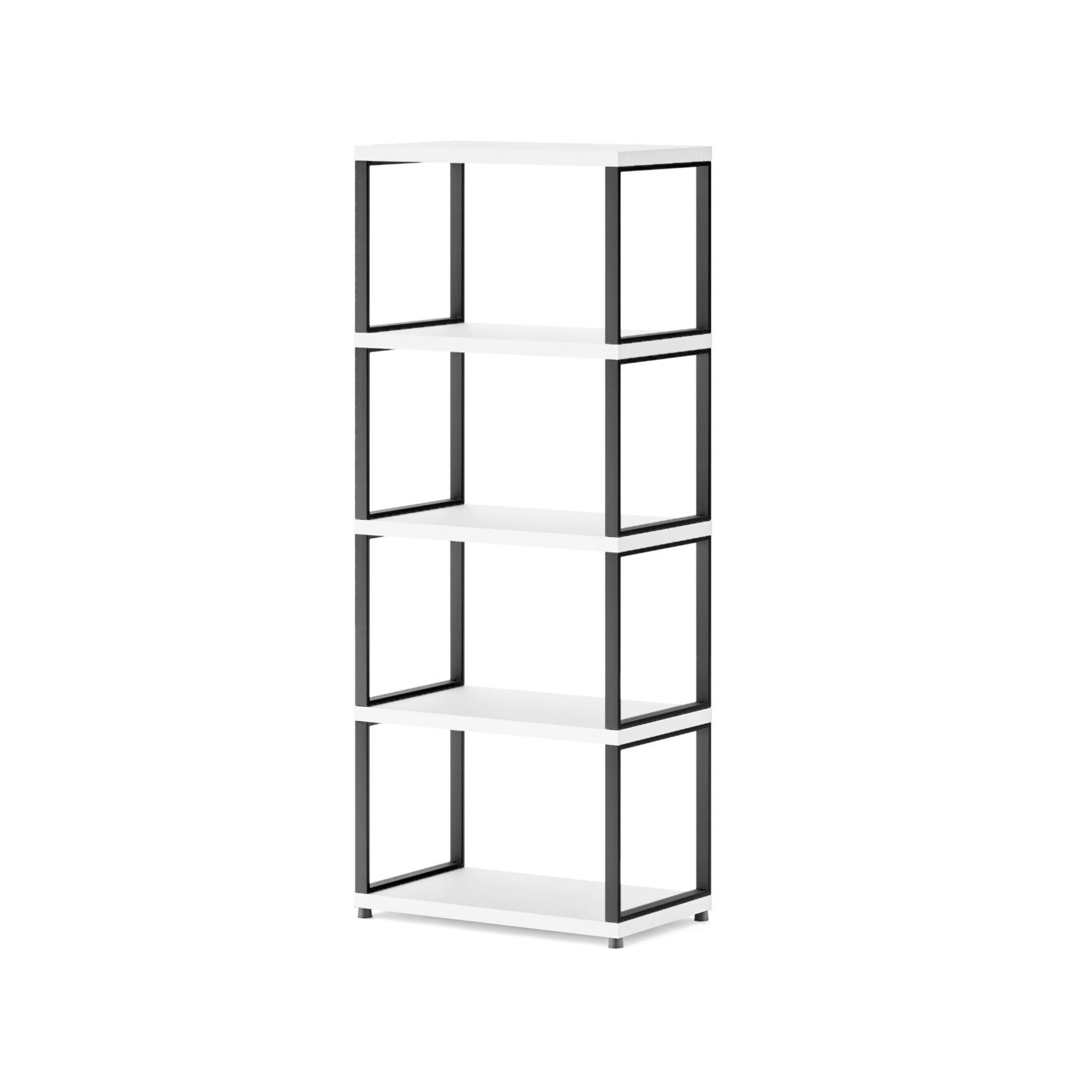 MAXX Modern 4-Tier Wooden Shelving Unit - Stylish Storage Shelf for Living Room, Bedroom & Office Organization
