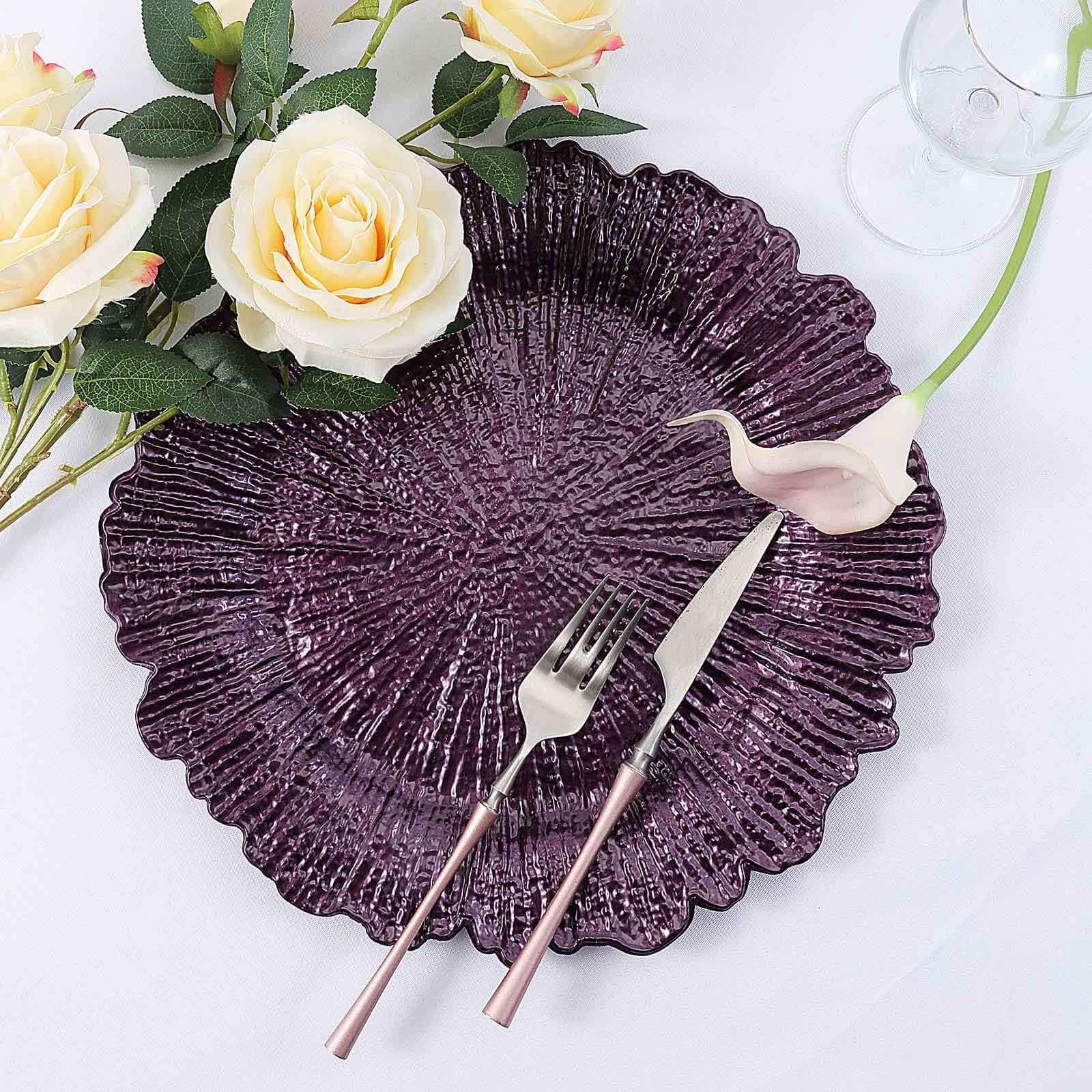 Tiger Chef Purple Reef Charger Plates - 12