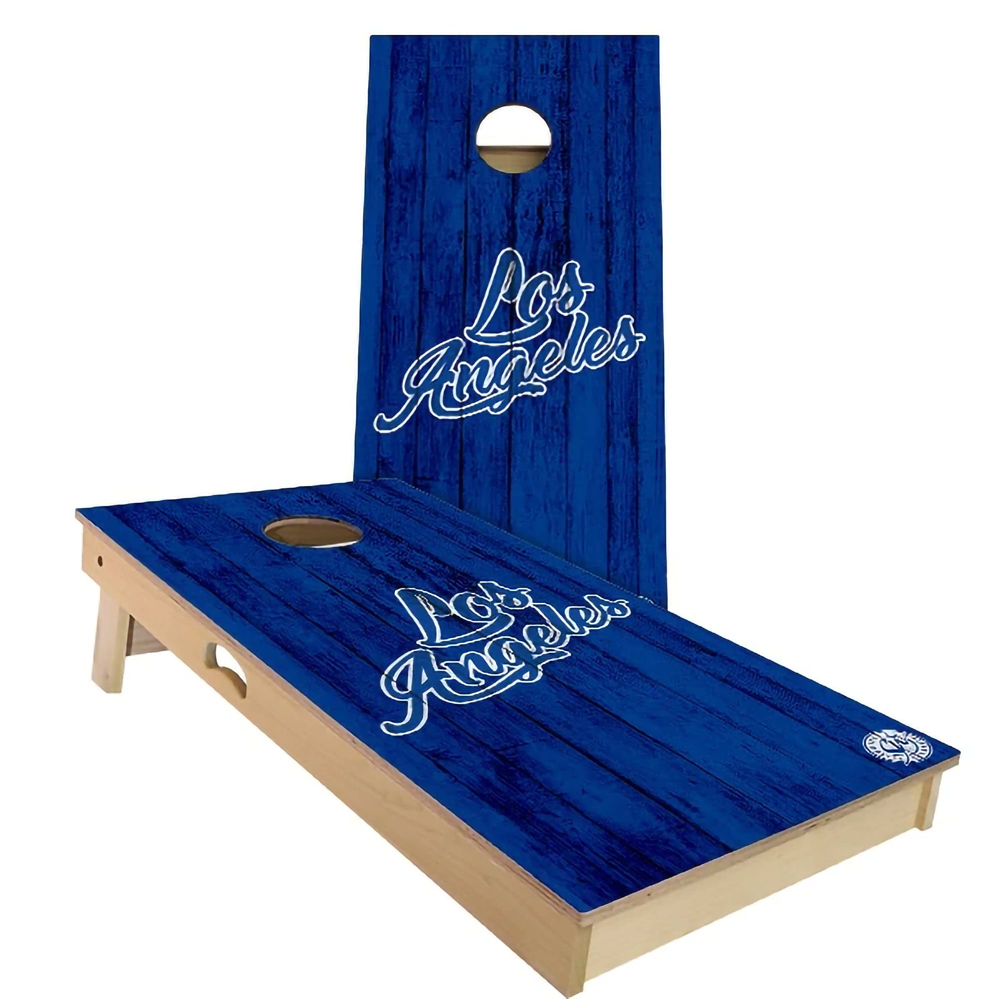 Los Angeles Vintage City Themed #2 Baseball Cornhole Board Set - Premium Outdoor Game with 2 Boards & 8 Bags - Multiple Sizes & Accessories Included - Perfect for Backyard Parties, Tailgating & Beach Games