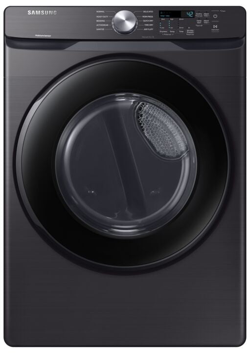 Samsung 7.5 cu.ft Black Stainless Steel Electric Dryer DVE45T6005V/AC - Perfect for Large Laundry Loads in Homes & Apartments