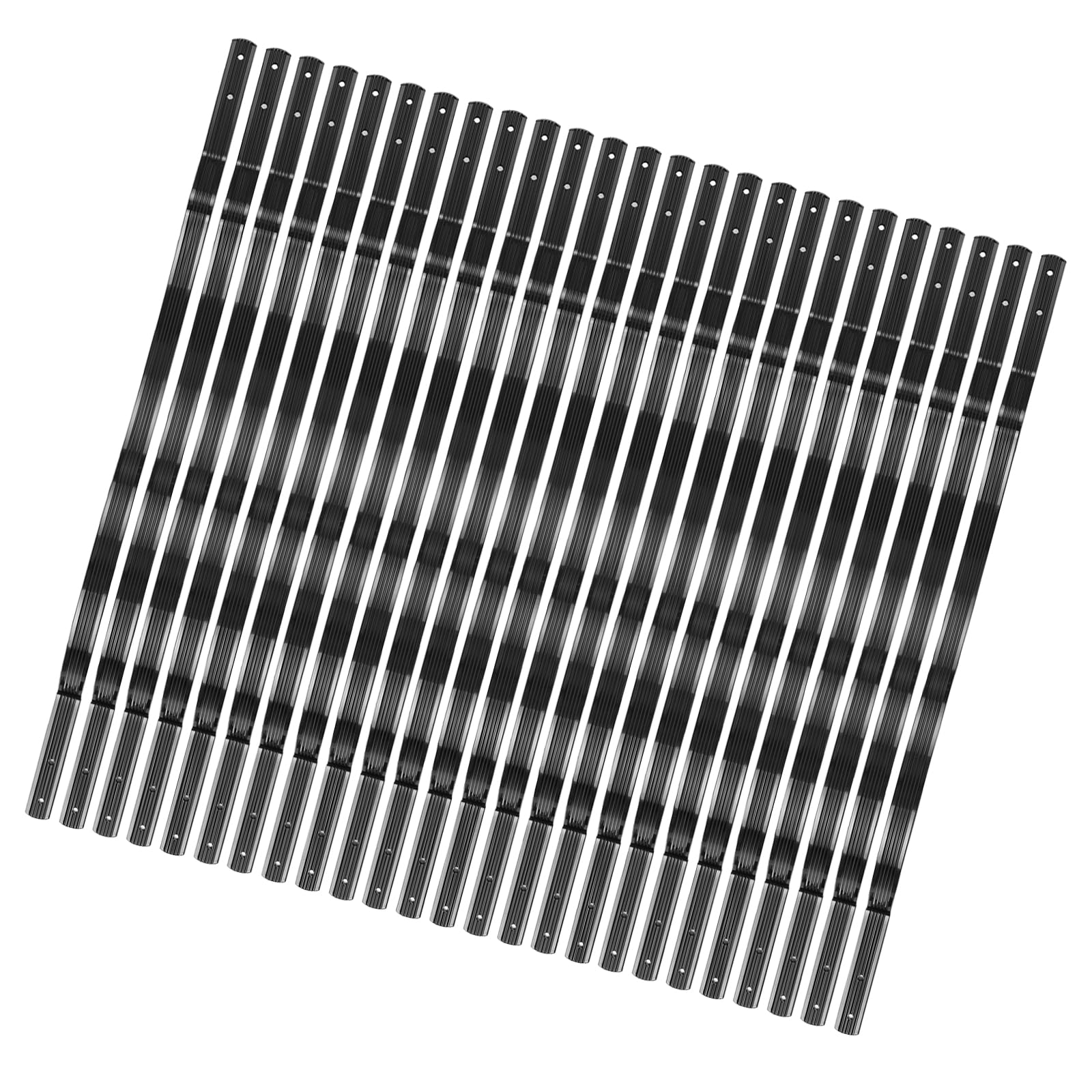 GARVEE 25 Pack Aluminum Deck Balusters - 32.25 x 1 Inch Wave Curved Shape Grooved Porch Railing - Matte Black Staircase & Deck Railing for Outdoor Stairs, Porch, and Patio Safety Railings