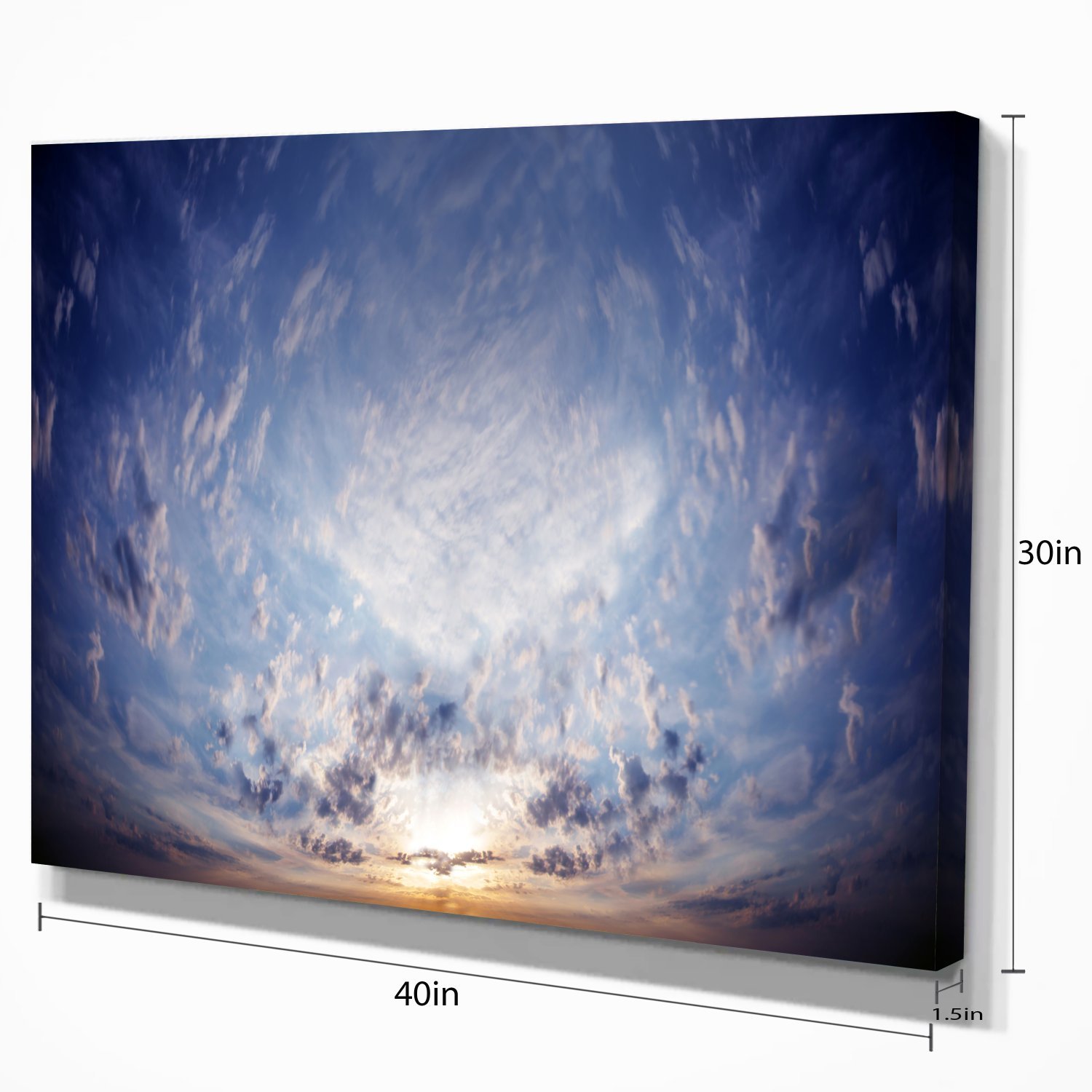 Blue Celestial Landscape Photography Canvas Art Print - Stunning Space Wall Decor for Living Room, Bedroom & Office