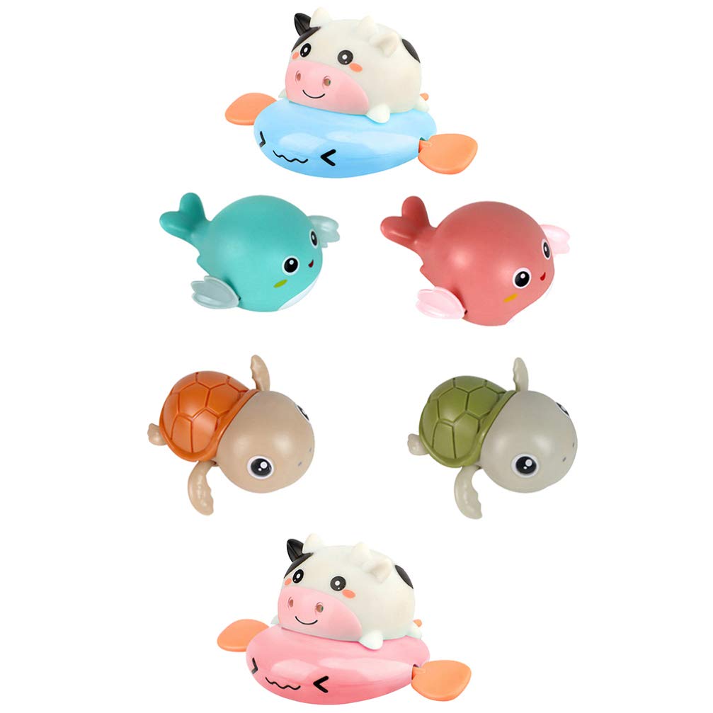 Amosfun 6-Piece Baby Bath Toys Set - Rubber Ducky & Squirt Whale for Infants 6-12 Months | BPA-Free, Waterproof Floating Bath Toys for Toddlers | Perfect Gift for Baby Showers & Bathtime Fun