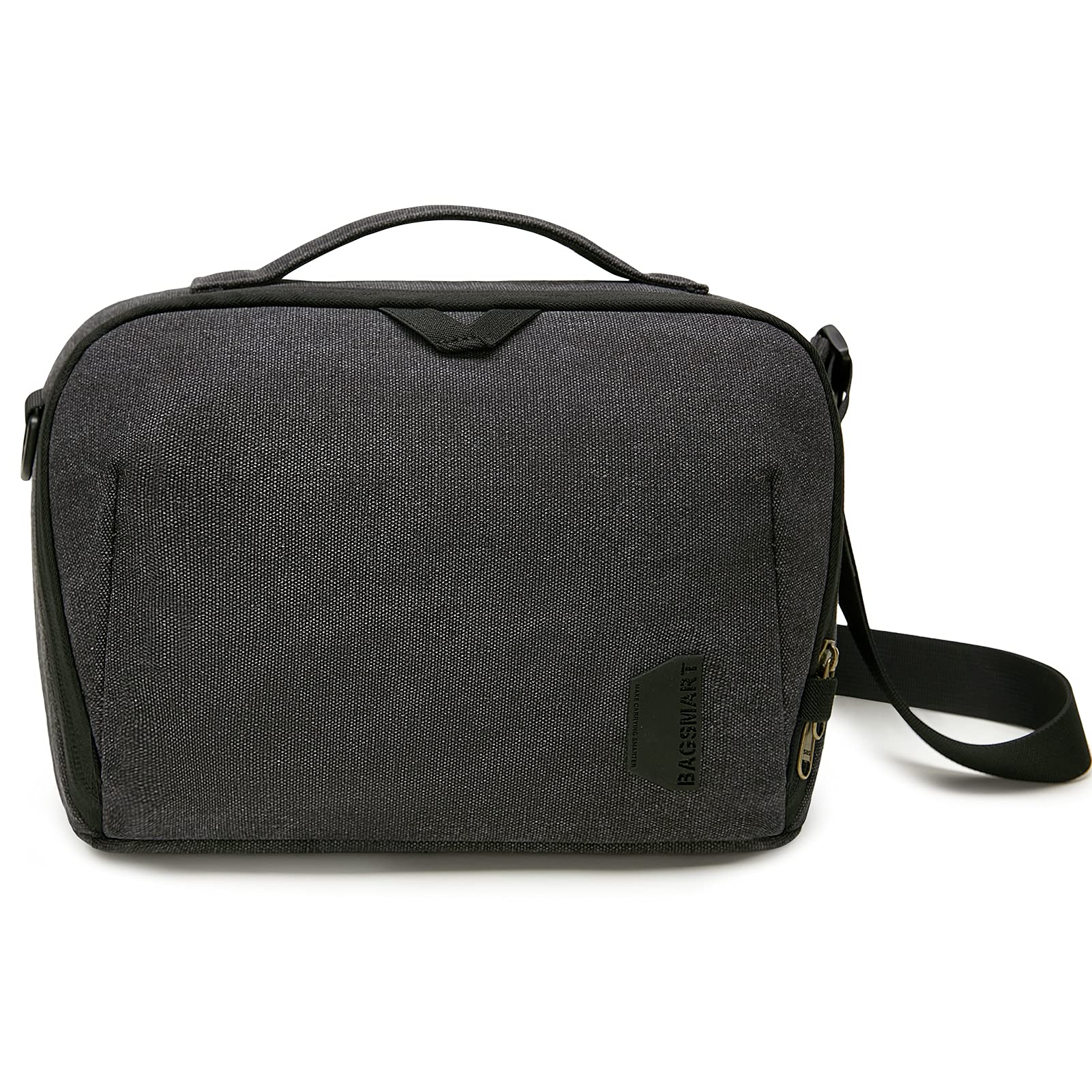 BAGSMART Vintage Waterproof Anti-Theft DSLR Camera Bag - Padded Canvas Shoulder Case for SLR/DSLR Cameras (Black) - Perfect for Travel, Photography & Outdoor Adventures