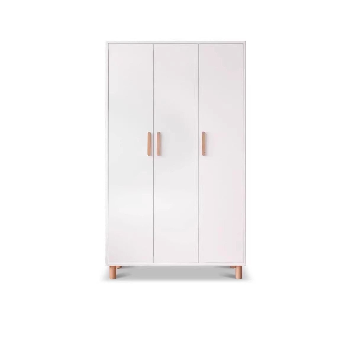 Pine Solid Wood Wardrobe - Cream Style Modern Closet for Bedroom, Living Room & Office Storage