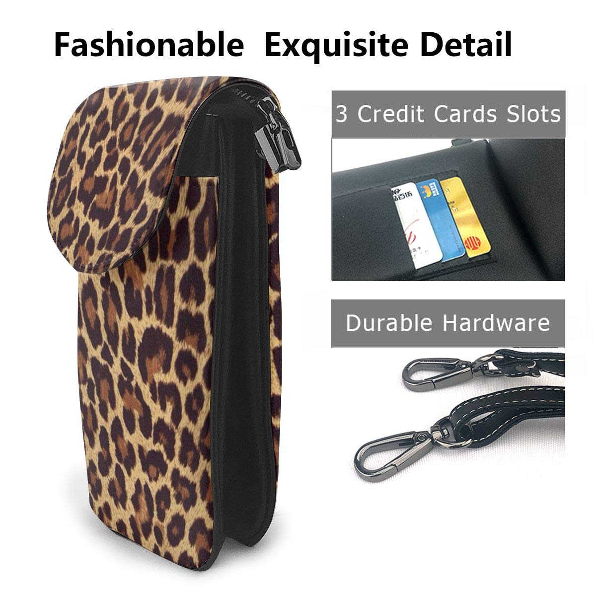 YongColer Fashion Small Crossbody Shoulder Bag for Women - Leopard Print Phone Purse with Roomy Pockets | Lightweight Wallet Cellphone Bag for Girls & Teens | Perfect for Daily Use, Travel, and Shopping
