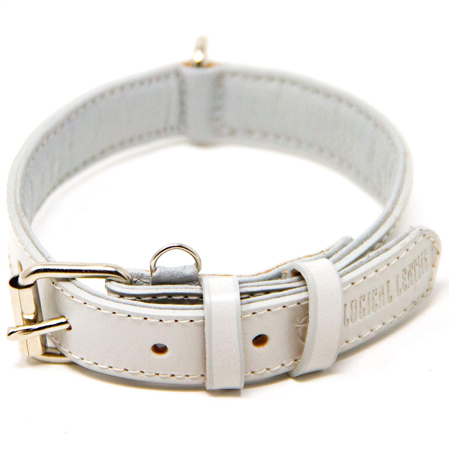 Premium Genuine Leather Dog Collar for Small Dogs - Soft Padded Full Grain Leather Pet Collar with Adjustable Buckle (Grey, Small) - Perfect for Daily Walks, Training & Fashion Accessories