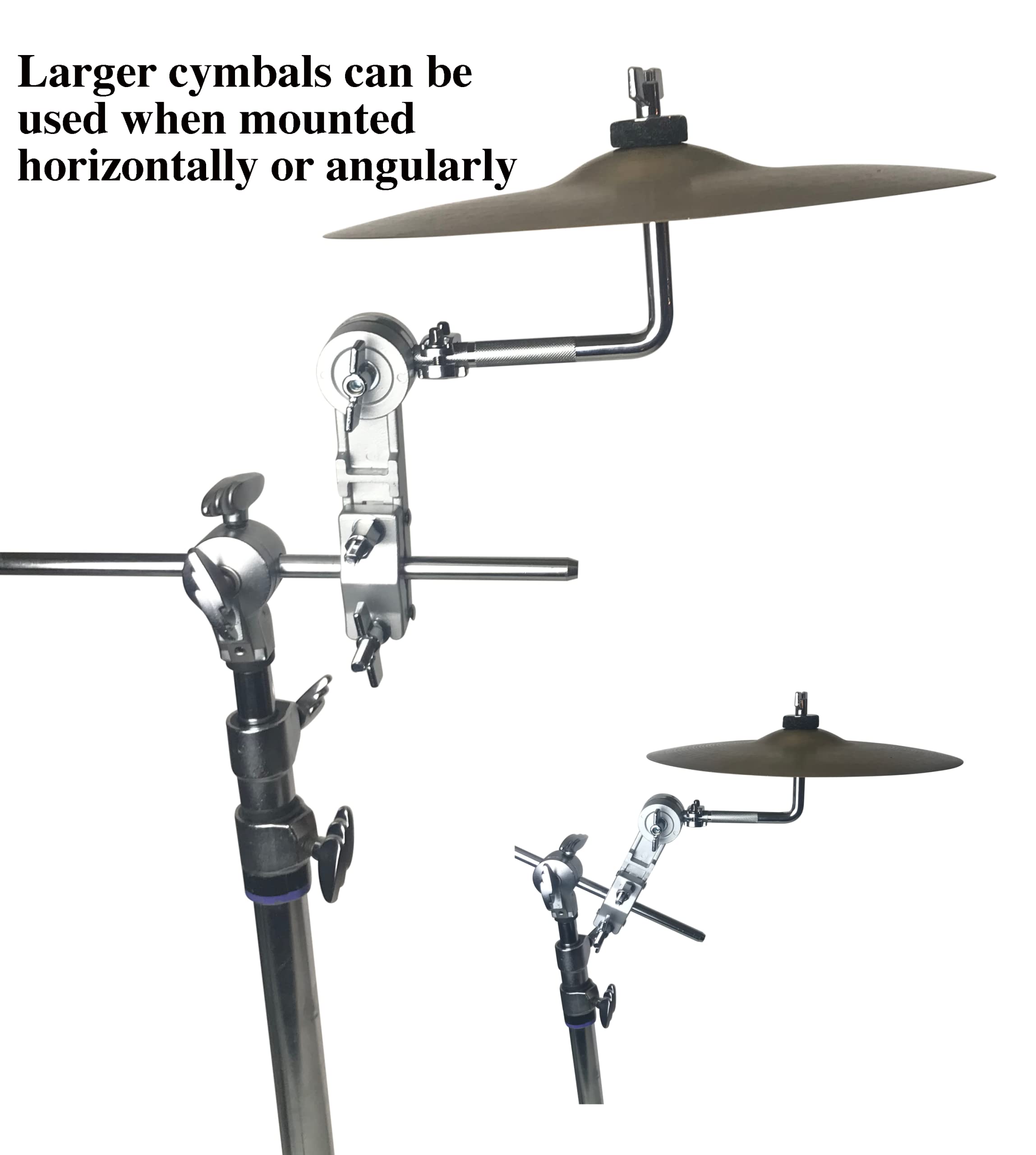 AIAS Adjustable Splash and Bell Cymbal Mount Clamp - Heavy Duty Drum Hardware for Professional Drummers | Perfect for Live Performances & Studio Recordings