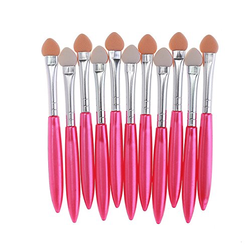 10Pcs Makeup Brush Set - Eye Shadow Eyeliner Brush & Sponge Applicator Tools (Hot Pink, Blue, Purple) for Professional & Everyday Makeup | Perfect for Eyeshadow Blending, Eyeliner Application & Makeup Artistry