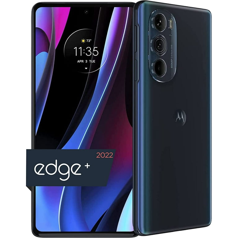 Motorola Edge+ (2022) Unlocked Smartphone - 8GB RAM 512GB Storage, 50MP Camera, 4800mAh Battery - Cosmos Blue | US Version | Perfect for Travel Photography & Business Use