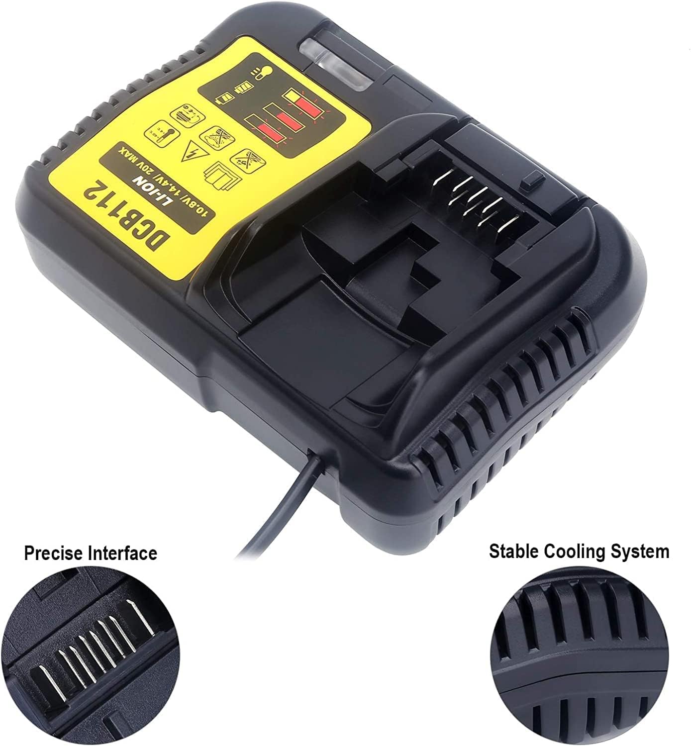 DCB112 Rapid Charger for DeWalt 12V-20V MAX Lithium Batteries | Fast Charging Power Tool Battery Pack | Ideal for Drills, Saws & Cordless Tools