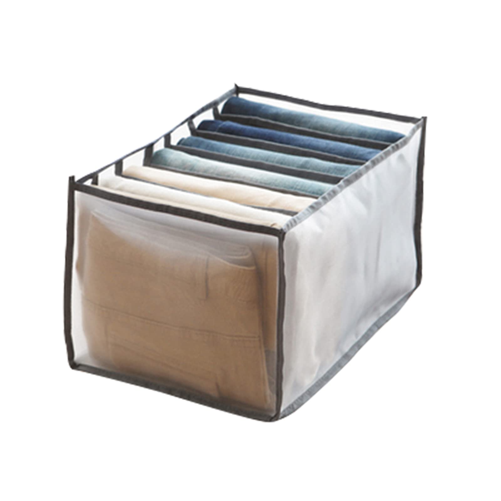 Hoomall Washable Mesh Wardrobe Organizer - Foldable Clothes Storage Baskets & Drawer Dividers for Jeans, Sweaters, Underwear - Bedroom Closet Organization Solution (Grey, 25x36x20cm) - Perfect for Small Spaces, Dorm Rooms & Apartment Storage