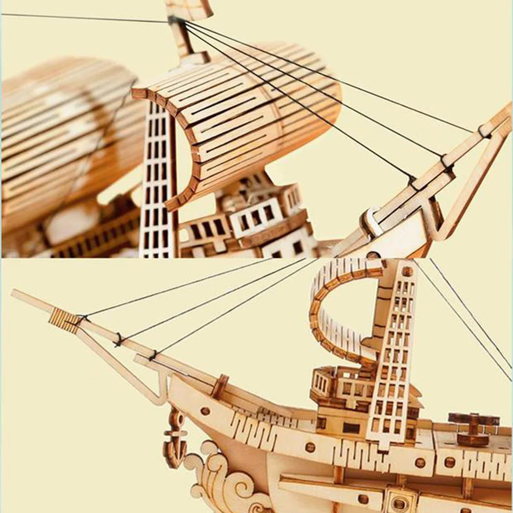 ROBOTIME 3D Wooden Sailing Ship Model Kit - DIY Wooden Boat Building Kit for Adults & Teens - Perfect for Home Decoration, Gift, and Relaxation (Great for Birthday, Christmas, and Stress Relief)