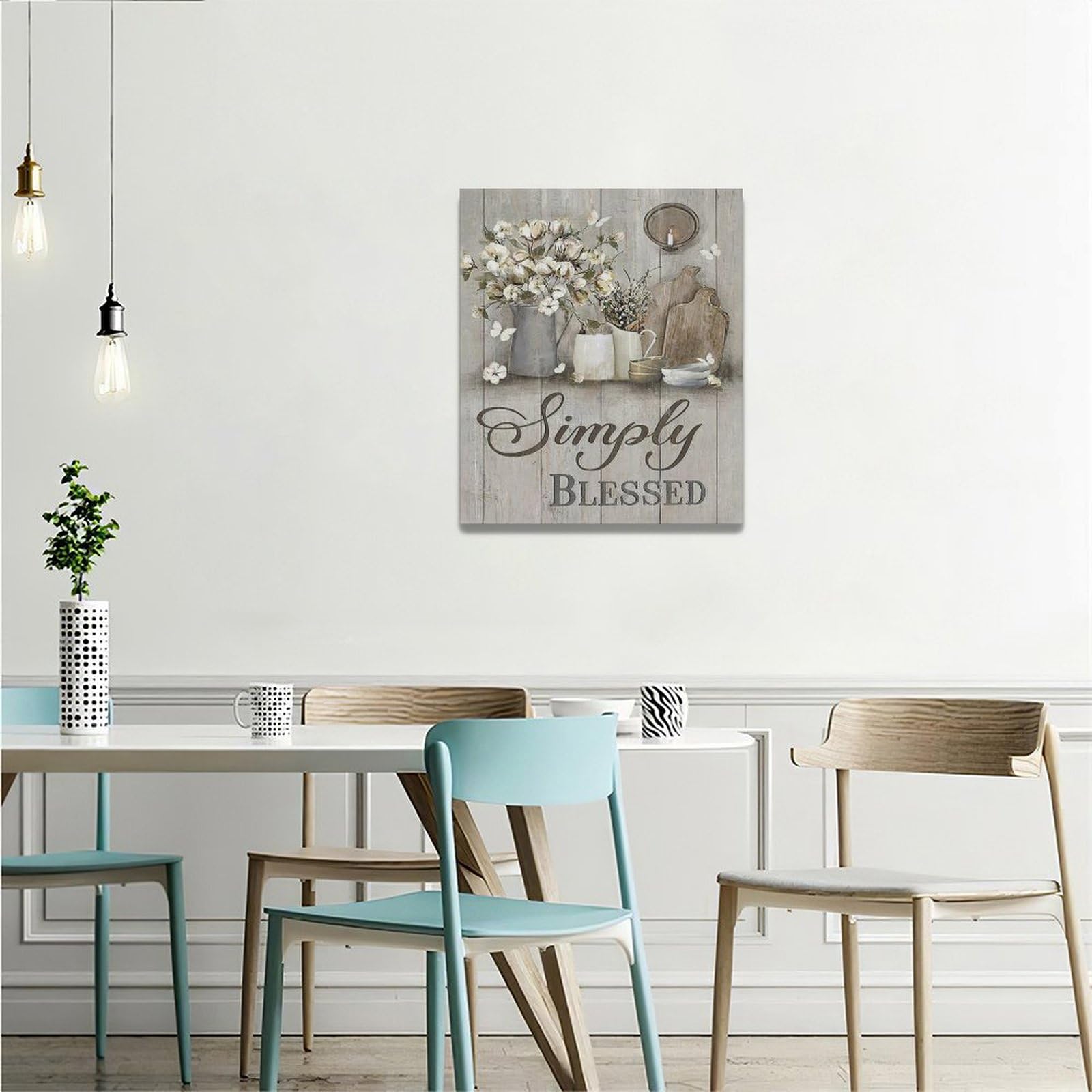Farmhouse Wall Art - Rustic Cotton Christian Canvas Painting 20x24