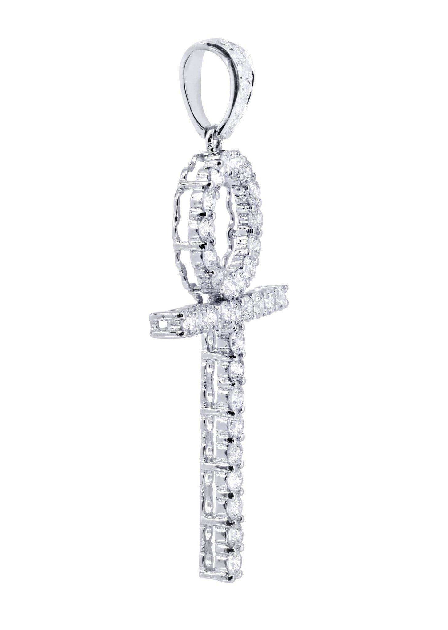 1.96 Carat Diamond Ankh Pendant Necklace - 4.52 Grams 14K Gold Egyptian Cross Jewelry for Women - Perfect for Gifts, Spiritual Protection & Everyday Wear