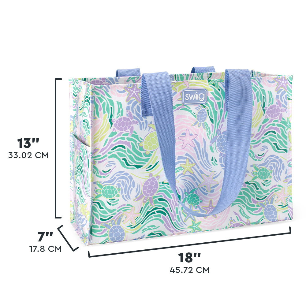 Eco-Friendly Large Sea Swirl Reusable Gift Bag - Perfect for Birthdays, Weddings & Holiday Presents - Sustainable & Washable Fabric Gift Wrap Alternative