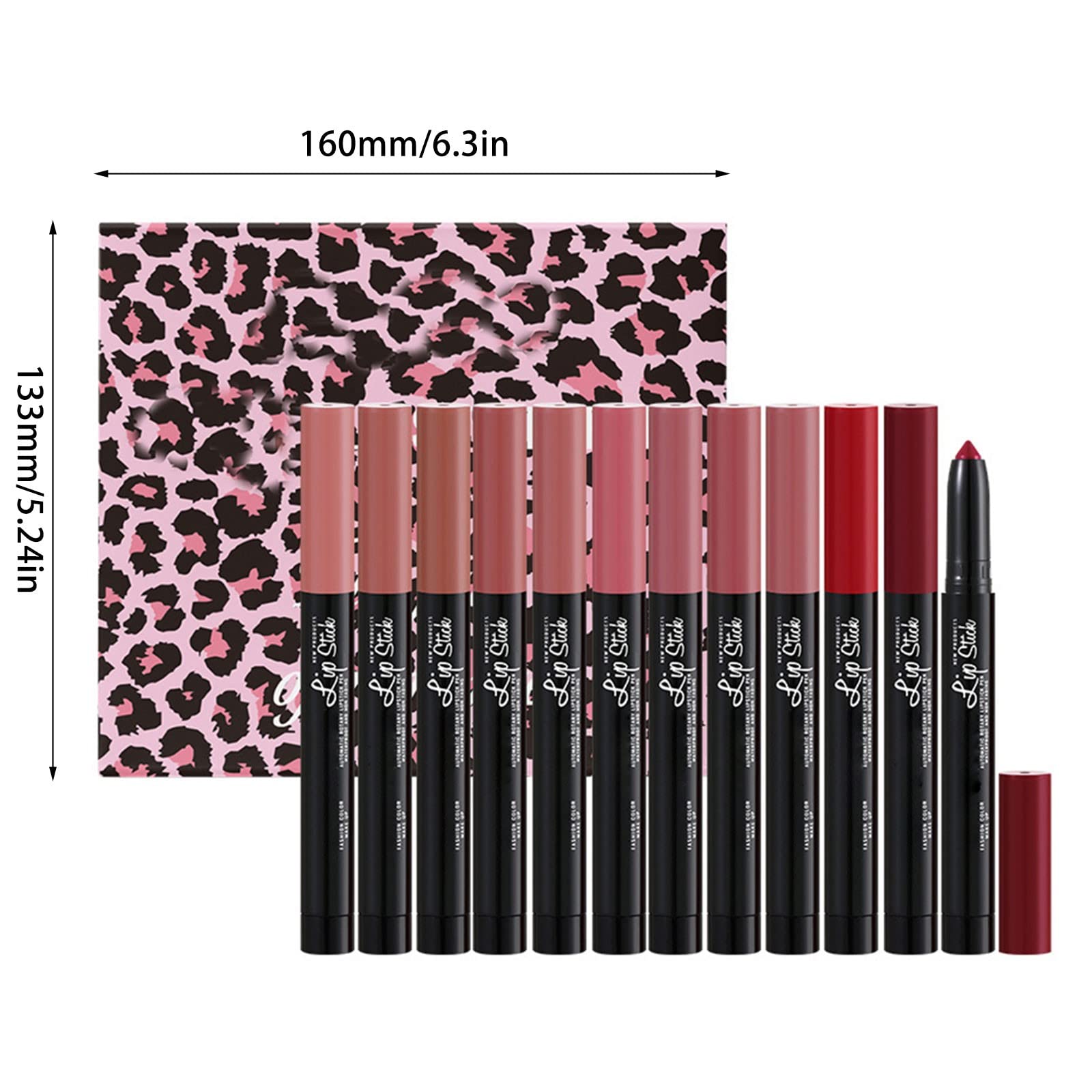 12 Colors Luxury Velvet Lip Gloss Set - Automatic Lipstick Pen with Pencil Sharpener & Lip Liner - Perfect for Daily Makeup, Parties and Gift Giving