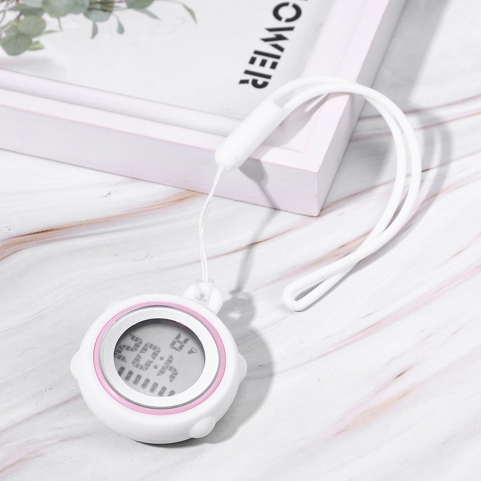 Waterproof Silicone Digital Clip Watch for Nurses & Doctors - Portable Lapel Lanyard Watch with Calendar & Stopwatch | Ideal for Medical Professionals, Teachers, and Outdoor Activities