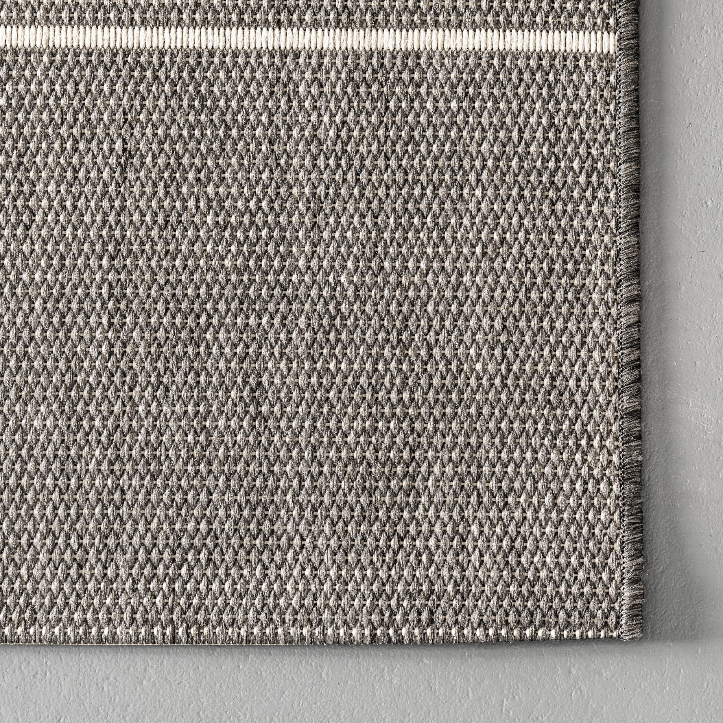nuLOOM 6' x 9' Outdoor Performance Area Rug - OEKO-TEX Certified, Weather Resistant & High Traffic Rug for Patio, Balcony, Deck - Alaina Dark Grey - Perfect for Outdoor Entertaining & Poolside Lounging