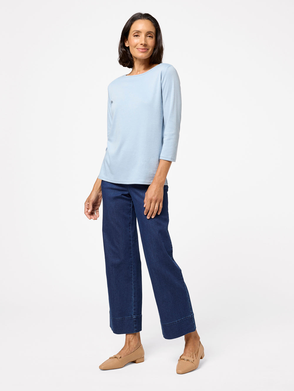 Winterlock 3/4 Sleeve Tops for Women - Soft Stretch Casual Blouse - Perfect for Office, Date Night & Everyday Wear
