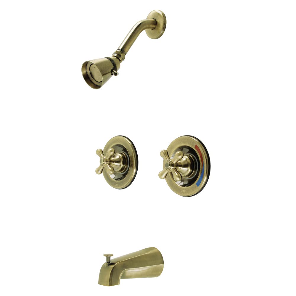Kingston Brass KB663AX Vintage Tub and Shower Faucet in Antique Brass - 7.13 x 12.75 x 5 Inches - Perfect for Bathroom Renovation and Classic Home Decor