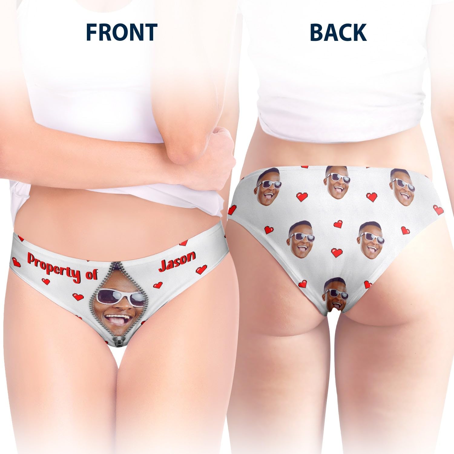 Personalized Photo Printed Women's Low-Waist Briefs - Funny Underwear Gift for Wife, Girlfriend - Birthday, Anniversary, Christmas Present - Perfect for Surprise Gifts & Special Occasions