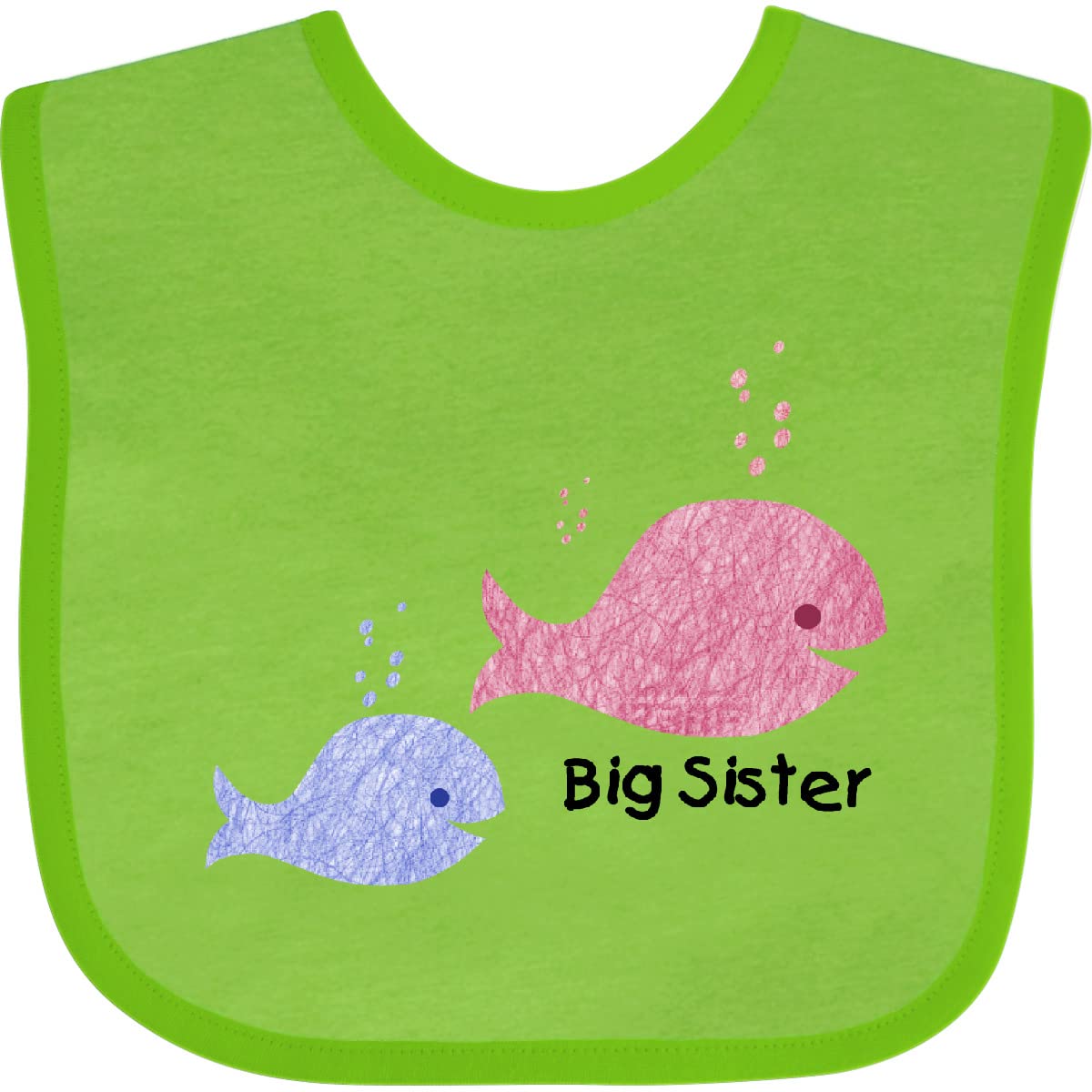 Inktastic Big Sister with Lil' Brother Baby Bib - Cute Sibling Matching Outfit for Newborns & Toddlers - Perfect for Family Photos, Baby Showers & Sibling Bonding Moments