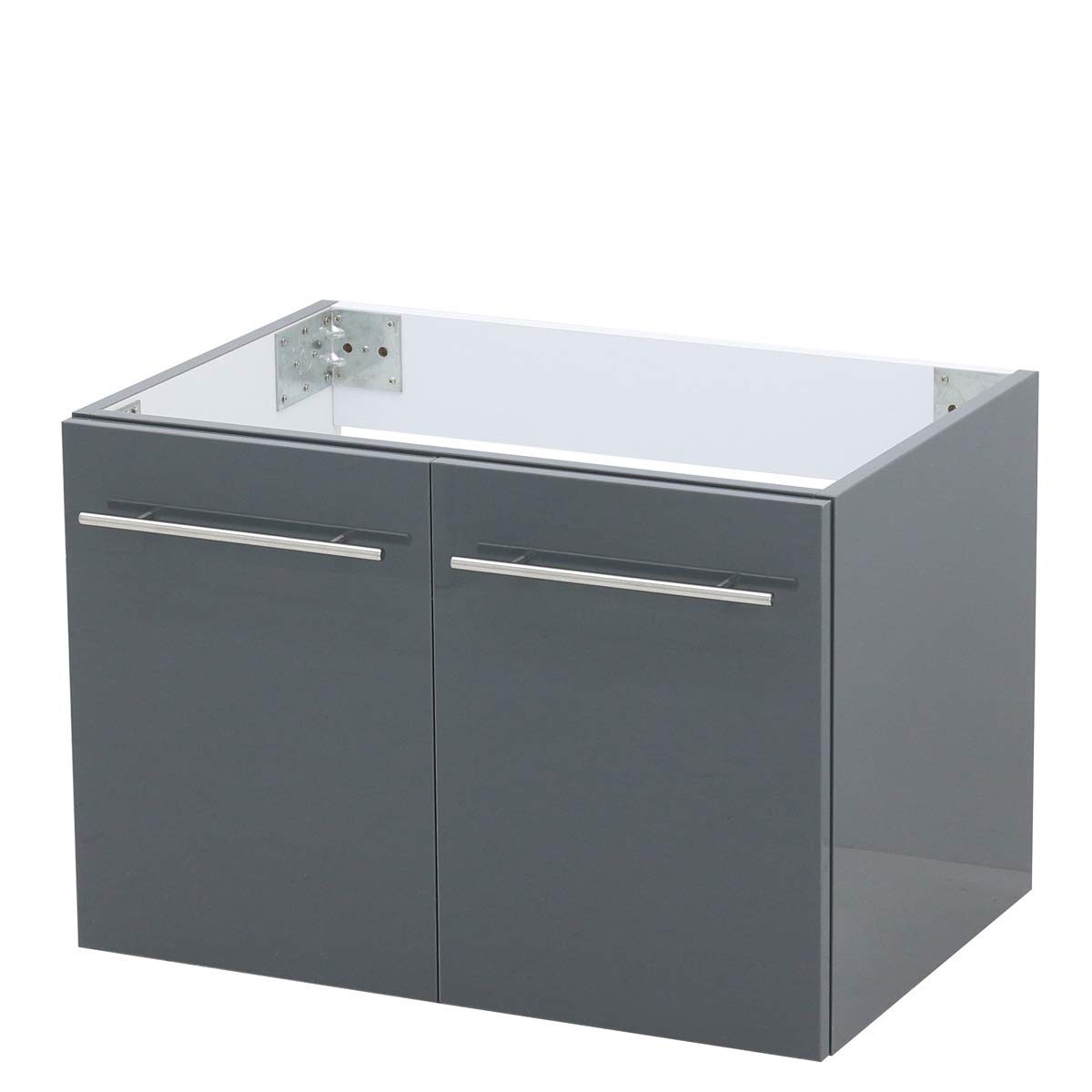 Wall Mount Floating Vanity Sink Set - Dark Grey Bathroom Vanity with White Countertop for Modern Homes