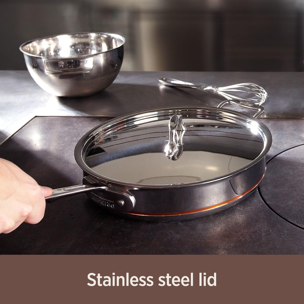 **All-Clad Copper Core 5-Ply Stainless Steel Sauce Pan 4 Quart – Induction & Oven Safe (Up to 600°F) – Premium Cookware for Sauces, Soups & Stews – Ideal for Home Chefs & Professional Kitchens**