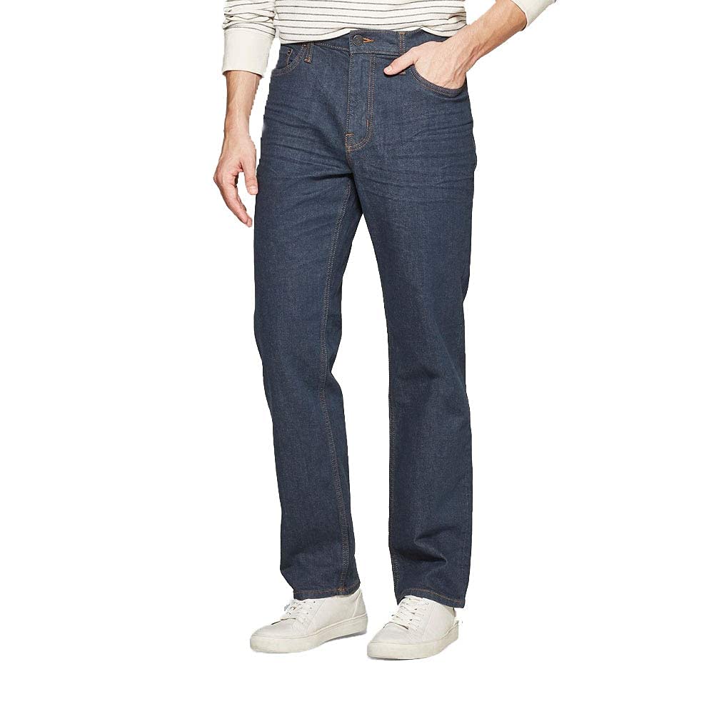 Goodfellow & Co Men's Big & Tall Straight Fit Jeans - Dark Denim Wash - Comfortable Stretch Denim Pants for Casual Wear & Work | Plus Size Men's Jeans for Everyday Style