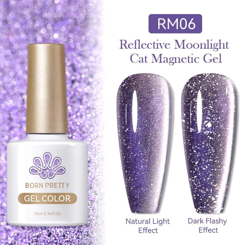 Reflective Moonlight Cat Magnetic Gel - 10ml Nail Polish for Night Glow & UV Protection - Perfect for Parties, Halloween & Nail Art Designs