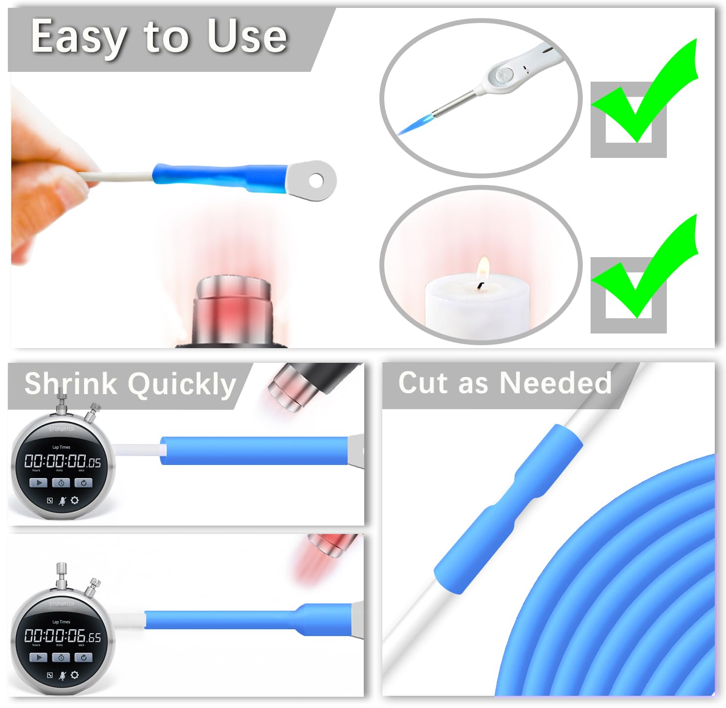 1/2 Inch Waterproof Heat Shrink Tubing - 3:1 Marine Heat Shrink Tube with Adhesive Lined, 10 Feet Blue Wire Shrink Wrap for Electrical Wiring - Perfect for Boat, Automotive & DIY Electronics Protection