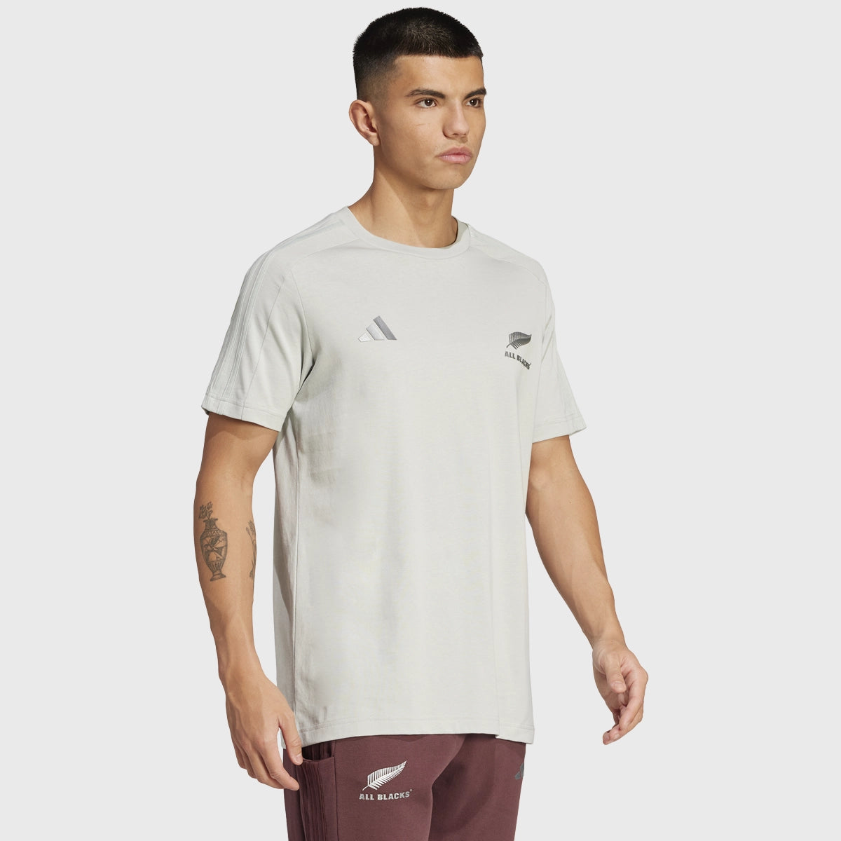 Adidas All Blacks Cotton T-Shirt for Men - Soft Breathable Tee for Casual Wear & Sports - Wonder Silver