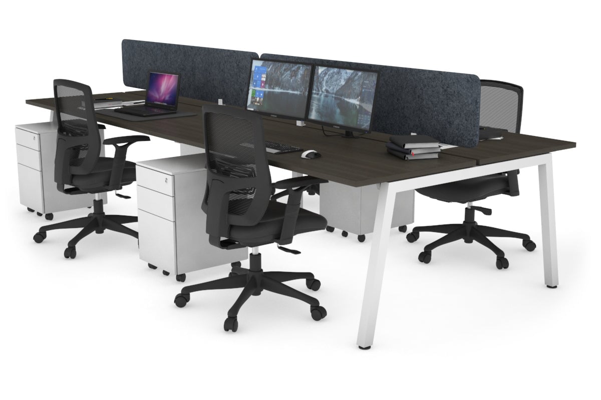 Quadro 4-Person Office Workstation Desk - 1600L x 700W Dimensions - Perfect for Team Collaboration, Open Office Spaces & Shared Workstations