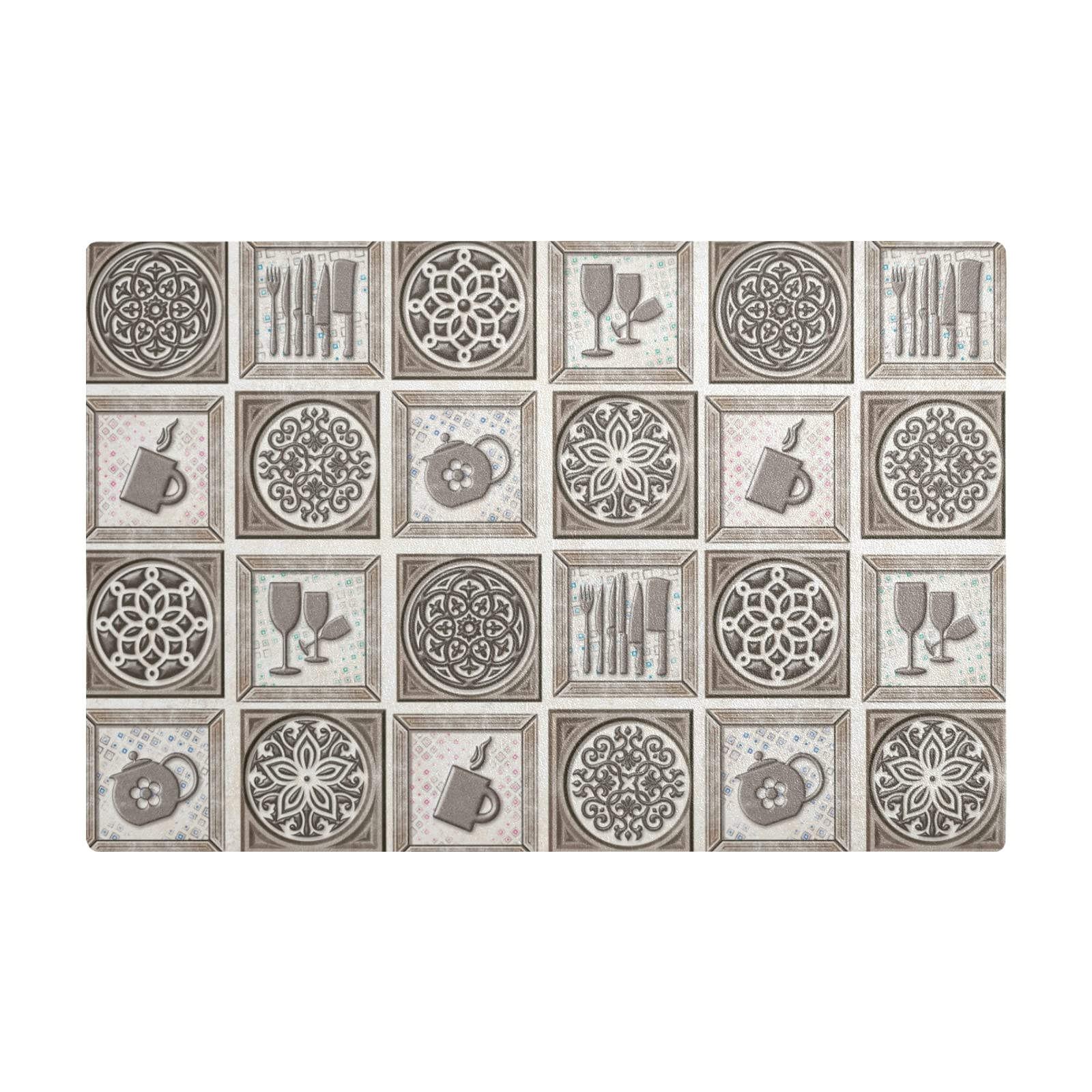 Premium Snow Leather Coffee Mat - Absorbent, Washable Dish Drying Mat (18x12 Inch) for Countertops - Perfect for Coffee Makers, Kitchen Decor & Spill Protection