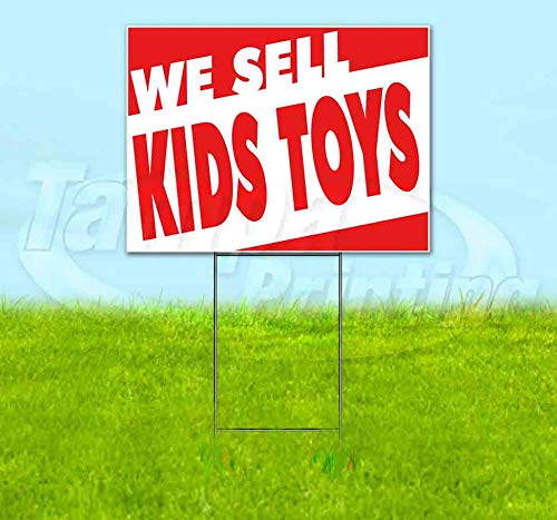 Premium 18x24 Inch Kids Toys Yard Sign with Metal Step Stake - Bulk Discounts & Multi-Packs Available - Perfect for Advertising, Retail Stores & Neighborhood Sales - Made in USA