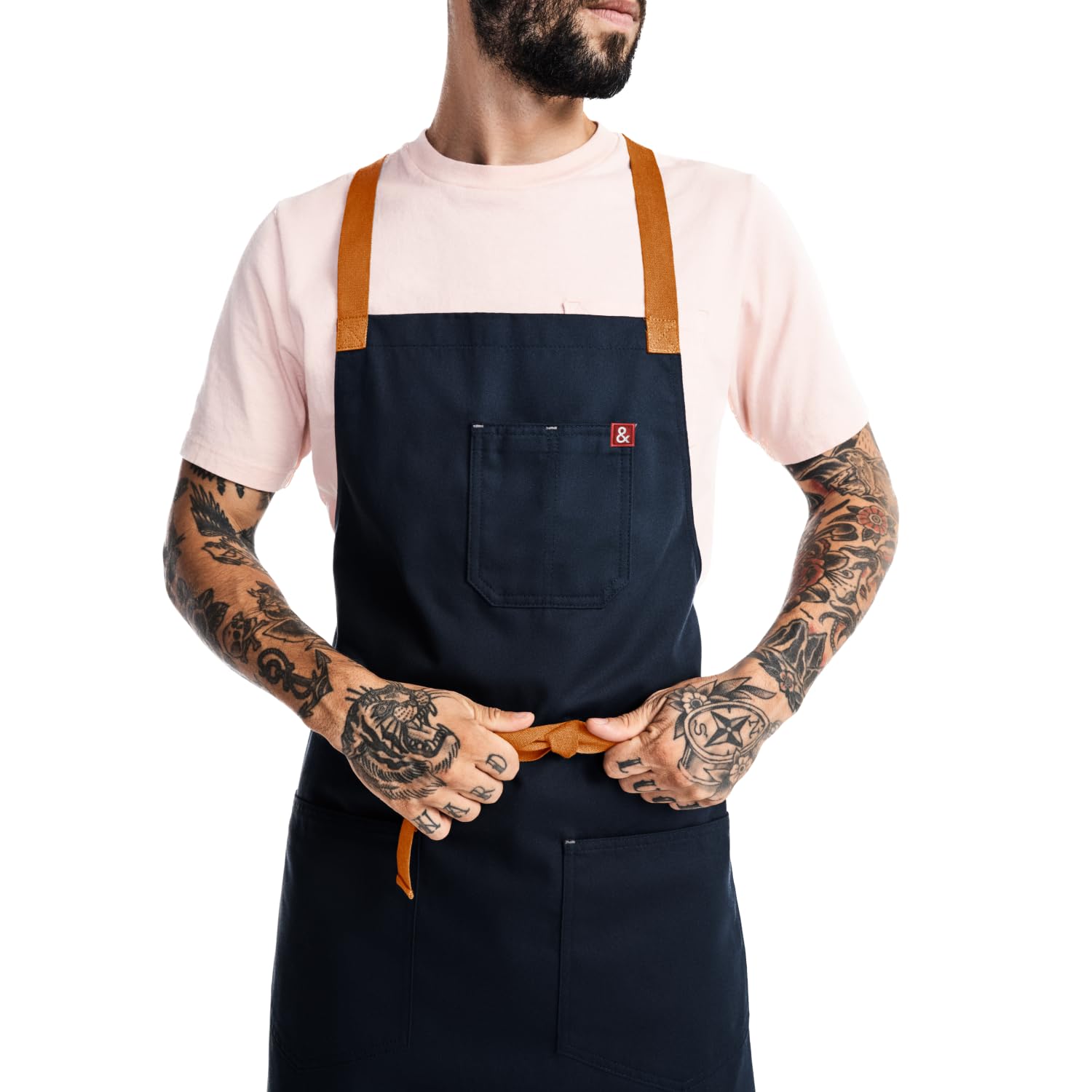 Hedley & Bennett Crossback Apron - Premium 8oz 100% Cotton Twill Chef Apron with Pockets & Adjustable Straps for Cooking, Grilling & Baking - Unisex Professional Kitchen Apron (Midnight Blue) - Ideal for Chefs, BBQ Enthusiasts & Home Cooks
