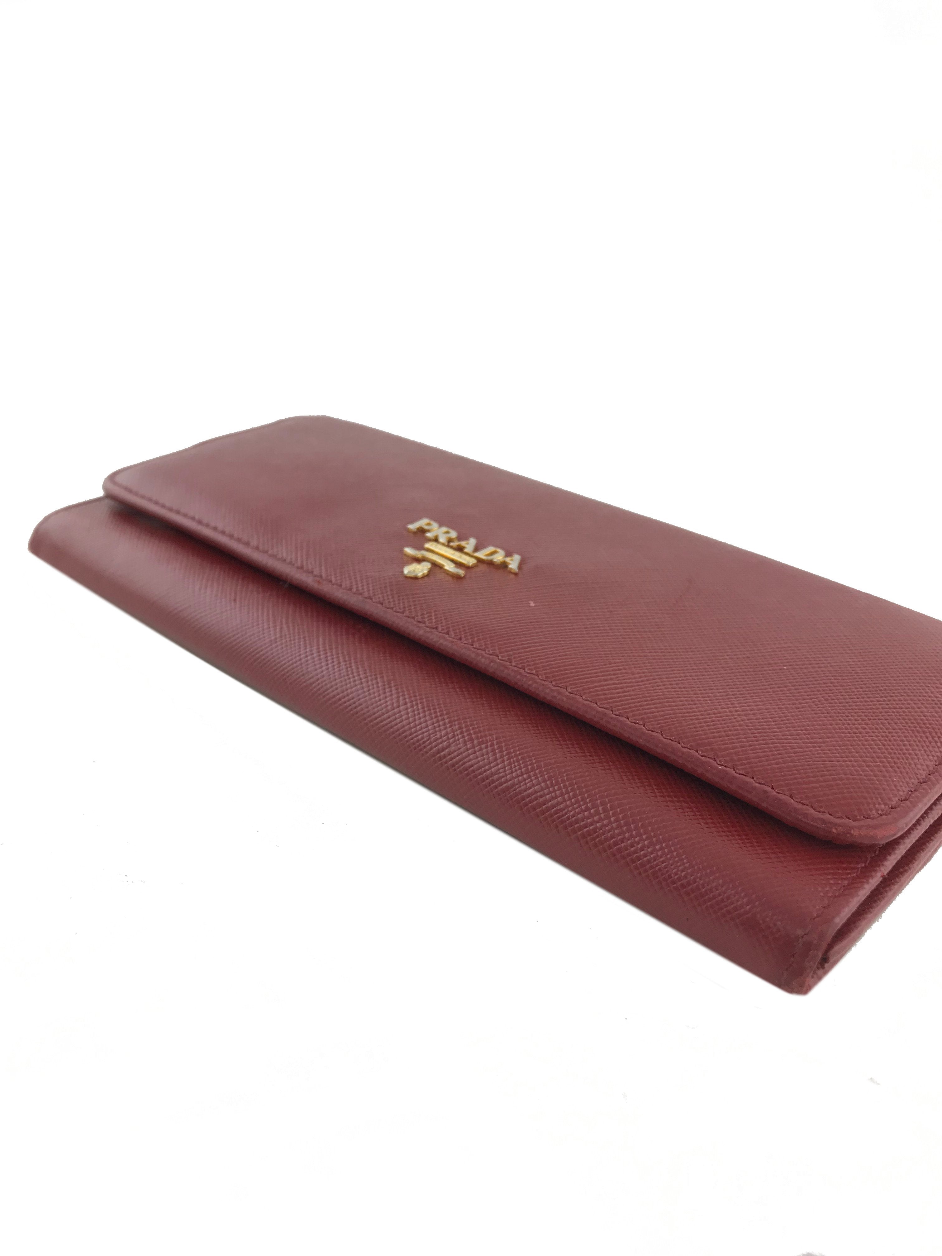 Prada Saffiano Leather Long Wallet for Women - Luxury Bifold Wallet with Multiple Card Slots & Zippered Coin Pocket - Perfect for Everyday Use, Travel & Business