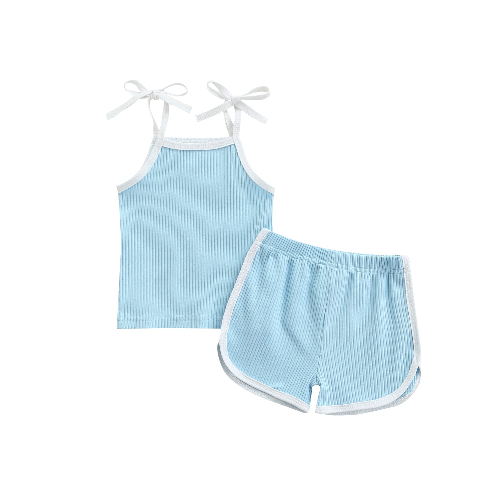 CIYCUIT Baby Girl Summer Romper - Sleeveless Ribbed Knit Jumpsuit for Toddlers | Soft & Breathable Outfit for Playtime, Beach & Outdoor Activities