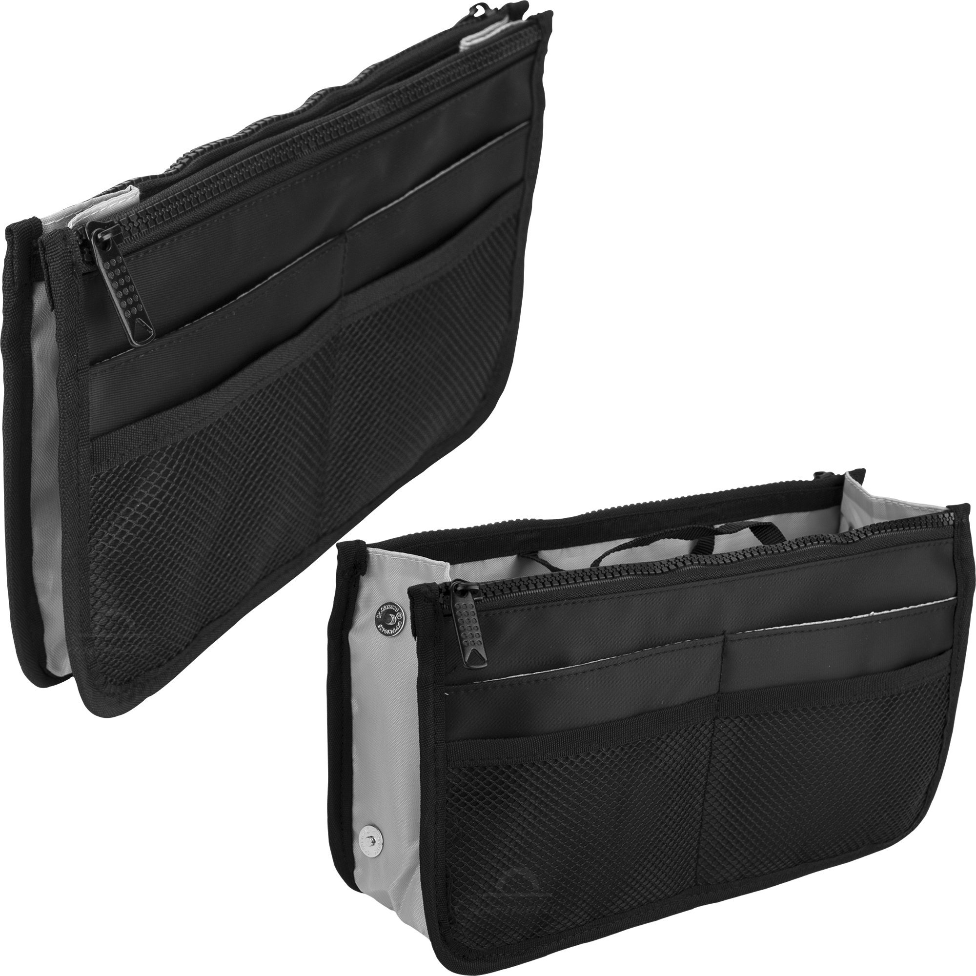Black Cosmetic Makeup Bag - Small Travel Makeup Organizer Pouch for Women | Perfect for Travel, Gym & Daily Essentials Storage