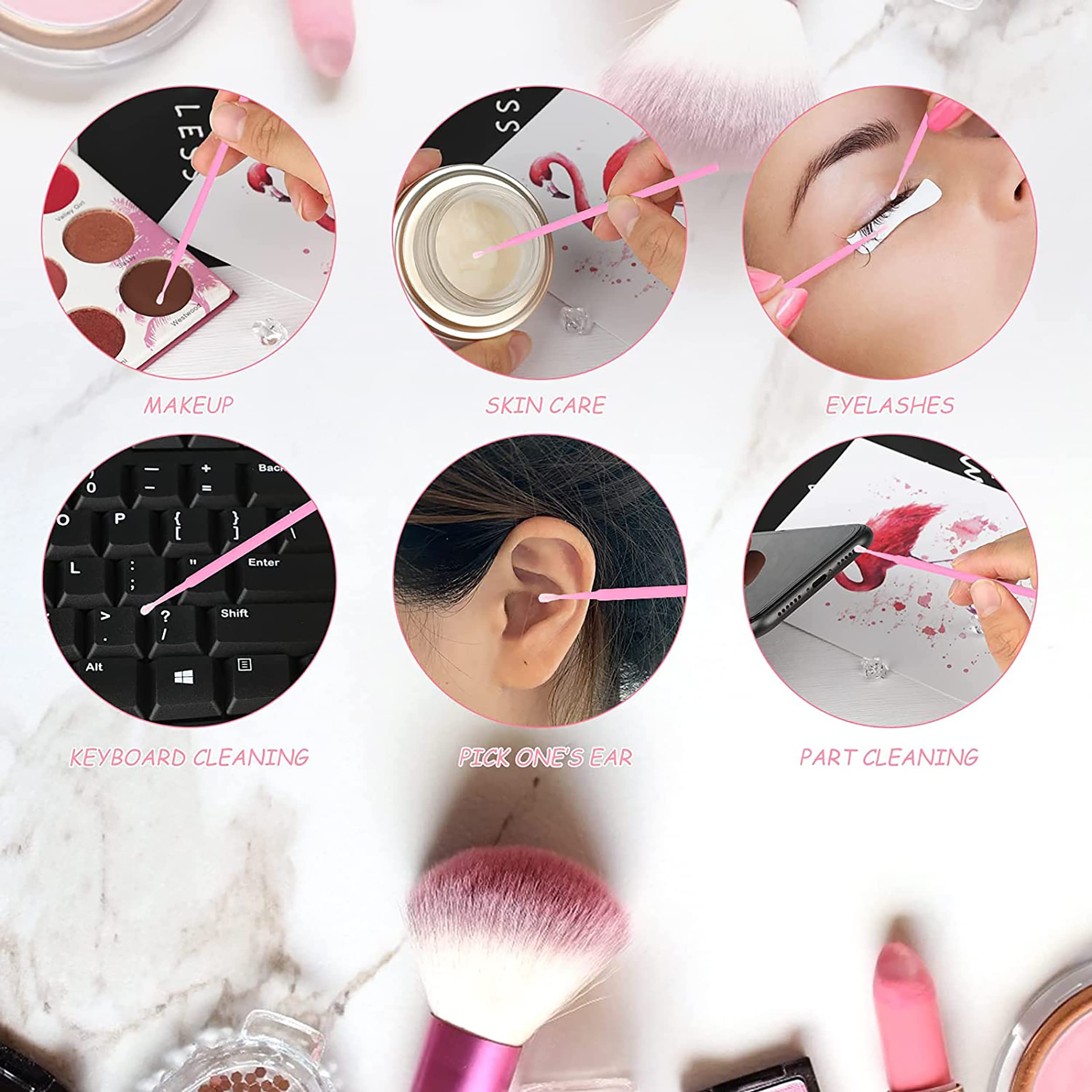 100Pcs Disposable Eyelash Applicator Brushes - Microfiber Lash Extension Tools for Professional Mascara Application & False Eyelash Glue - Perfect for Salon, Home Use & Makeup Artists