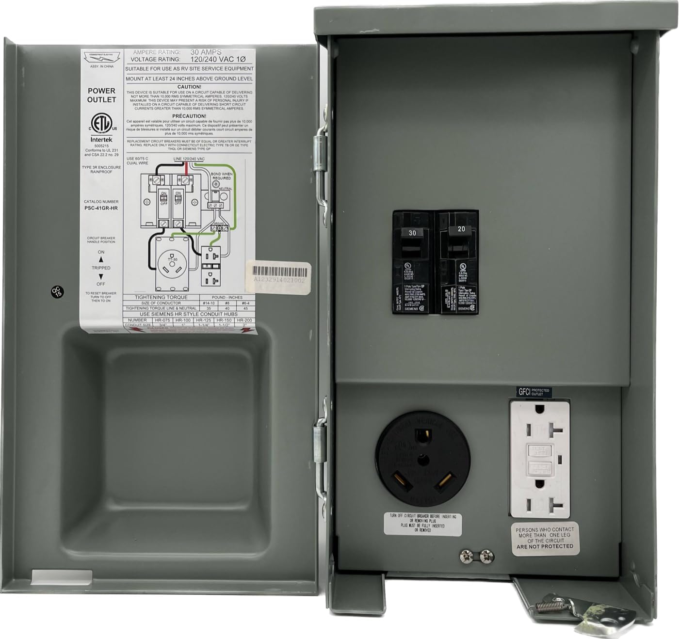 20A/30A Temporary Power Outlet Panel with TT-30R & GFCI Outlets - Heavy Duty Electrical Distribution Box for RV, Camping & Job Sites - Indoor/Outdoor Use - ETL Certified Safety