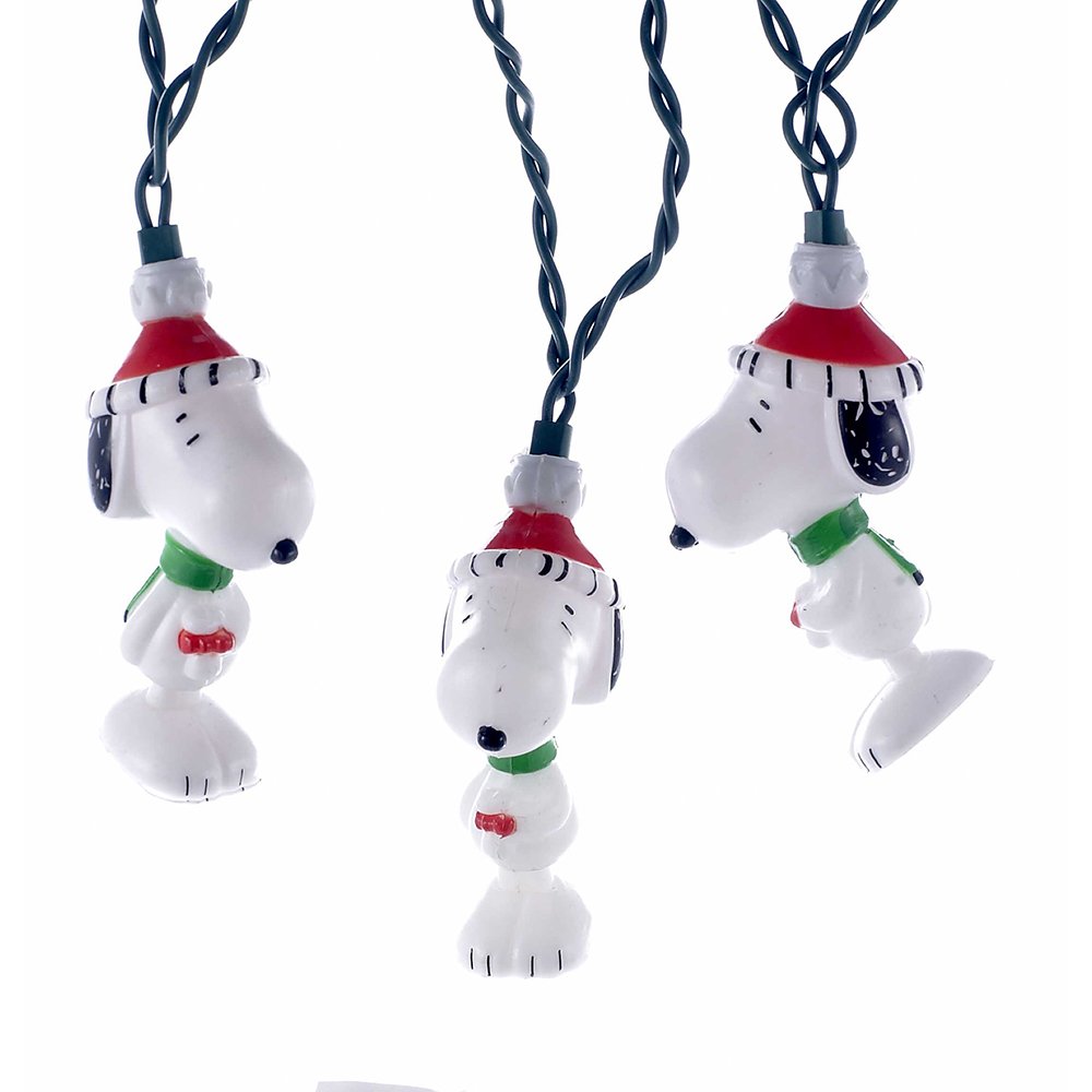 Peanuts Kurt Adler 11-Foot 10-Light Snoopy Christmas Light Set - Outdoor & Indoor Holiday Decor for Home, Tree, and Yard