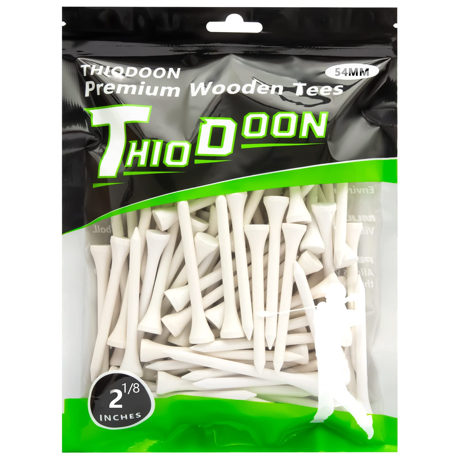THIODOON 100 Pack Professional Natural Wood Golf Tees - 3-1/4